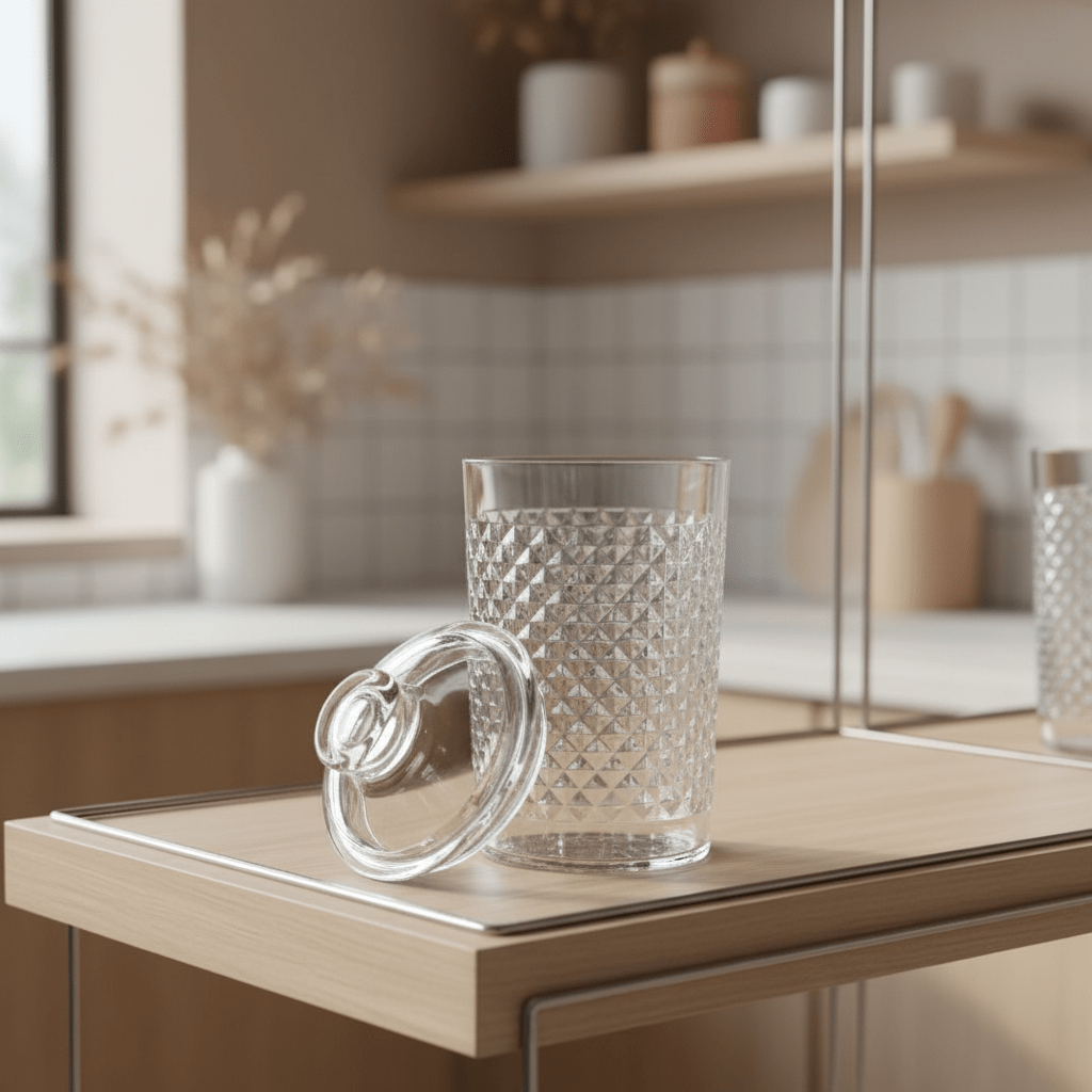 AKDC Luxury Diamond - Pattern Round Airtight Acrylic Storage Canister – Transparent Decorative Jar with Lid, 1200 ml - Al Kabayel Discount CentreAKDC Luxury Diamond - Pattern Round Airtight Acrylic Storage Canister – Transparent Decorative Jar with Lid, 1200 mlJars & Food SaversAKDCAl Kabayel Discount Centre