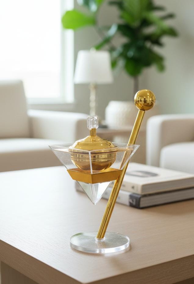 AKDC Luxury Glass Incense Burner with Gold Metal Holder – Elegant Aroma Diffuser for Home, Office, or Meditation Use – Premium Decorative Piece 28x14 cm - Al Kabayel Discount CentreAKDC Luxury Glass Incense Burner with Gold Metal Holder – Elegant Aroma Diffuser for Home, Office, or Meditation Use – Premium Decorative Piece 28x14 cmCrystal Incense BurnerAKDCAl Kabayel Discount Centre