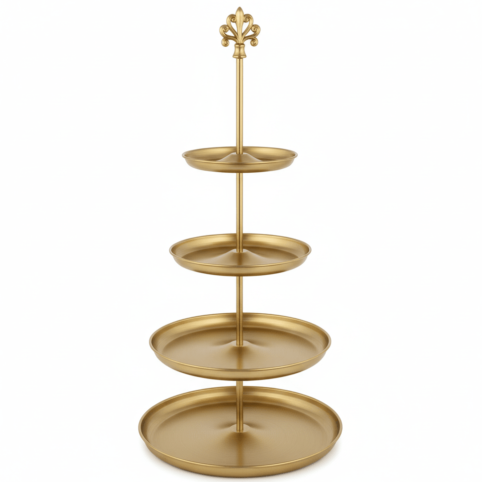 AKDC Luxury Gold 4 Tier Dessert Stand Premium Display Rack for Cakes Cupcakes and Events 62 cm - Al Kabayel Discount CentreAKDC Luxury Gold 4 Tier Dessert Stand Premium Display Rack for Cakes Cupcakes and Events 62 cmServing TraysAKDCAl Kabayel Discount Centre