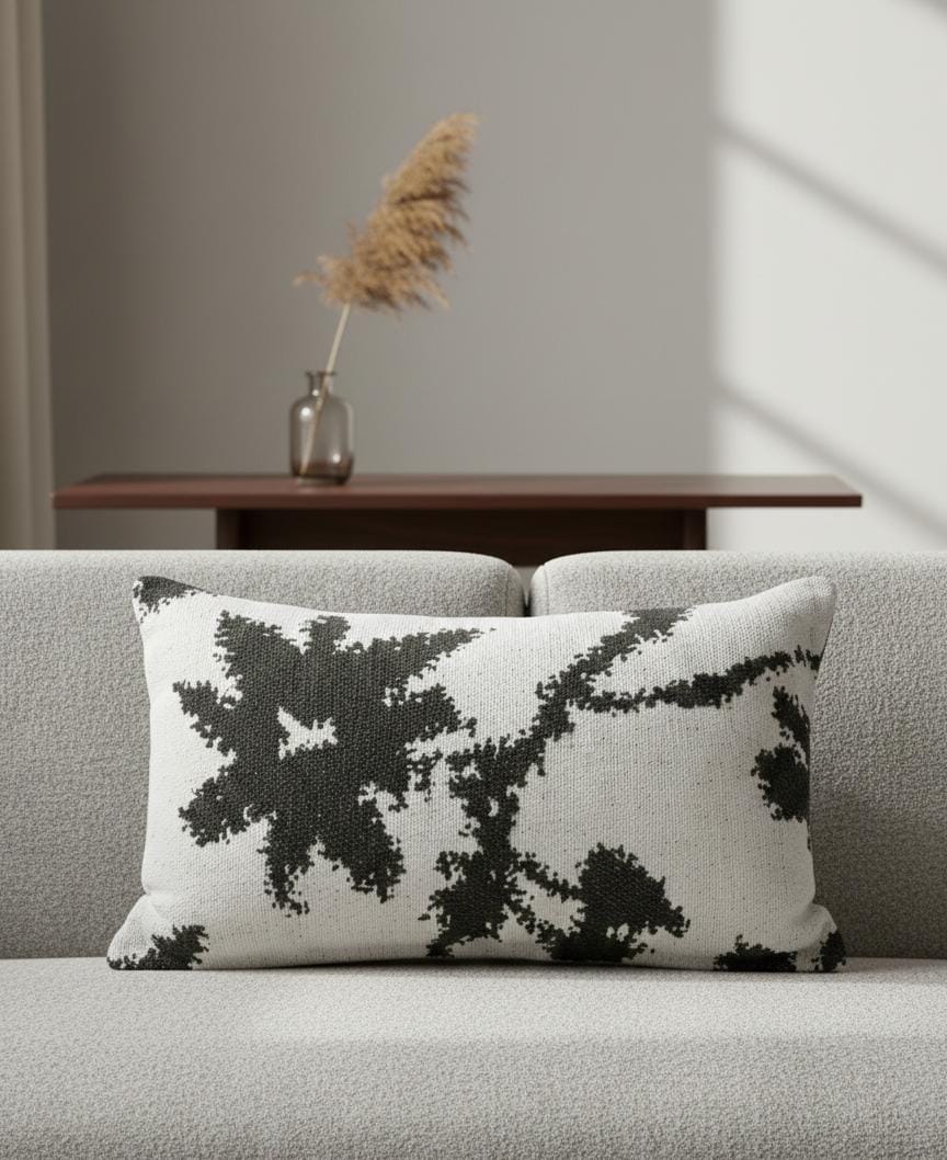 AKDC Luxury Monochrome Abstract Design Lumbar Throw Pillow Cushion – Black & White Cotton Fabric, 30×50 cm - Al Kabayel Discount CentreAKDC Luxury Monochrome Abstract Design Lumbar Throw Pillow Cushion – Black & White Cotton Fabric, 30×50 cmFloor Pillows & CushionsAKDCAl Kabayel Discount Centre