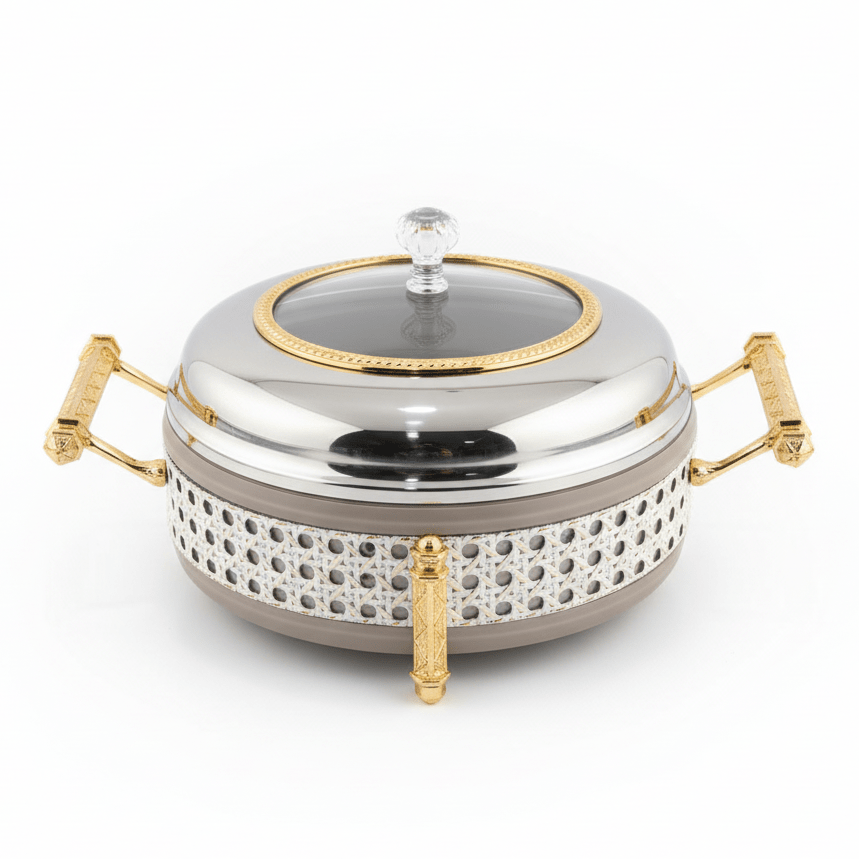 AKDC Luxury Round Glass & Metal Dates Bowl with Lid – Elegant Ramadan & Hospitality Serving Bowl 22 cm - Al Kabayel Discount CentreAKDC Luxury Round Glass & Metal Dates Bowl with Lid – Elegant Ramadan & Hospitality Serving Bowl 22 cmBowlsAKDCAl Kabayel Discount Centre