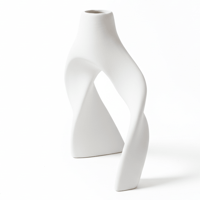 AKDC Luxury Statement Ceramic Decorative Vase – White Sculpted Artistic Design for Modern Interiors, 18 × 15 cm - Al Kabayel Discount CentreAKDC Luxury Statement Ceramic Decorative Vase – White Sculpted Artistic Design for Modern Interiors, 18 × 15 cmFlower/Plant PotsAKDCAl Kabayel Discount Centre
