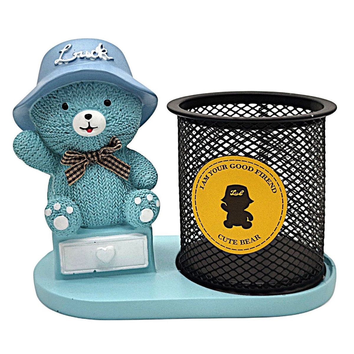 AKDC Mesh Pen Holder with 3D Teddy Bear Figurine – Blue Edition - Al Kabayel Discount CentreAKDC Mesh Pen Holder with 3D Teddy Bear Figurine – Blue EditionDesk Accessories & OrganizersAKDCAl Kabayel Discount Centre