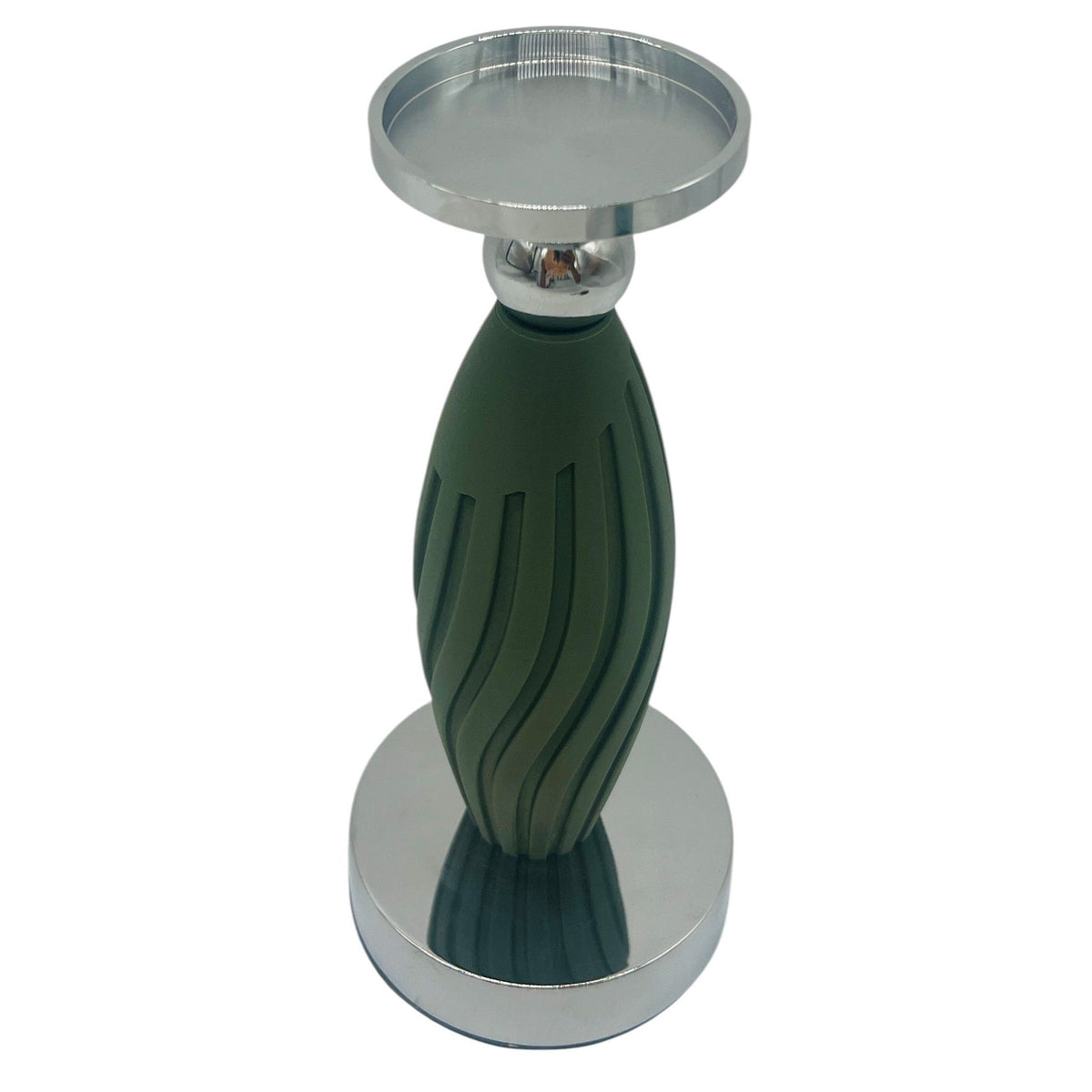 AKDC Metal and Plastic Candle Holder 23cm*10cm, Green/Silver - Al Kabayel Discount CentreAKDC Metal and Plastic Candle Holder 23cm*10cm, Green/SilverHome Décor AccentsAKDCAl Kabayel Discount Centre