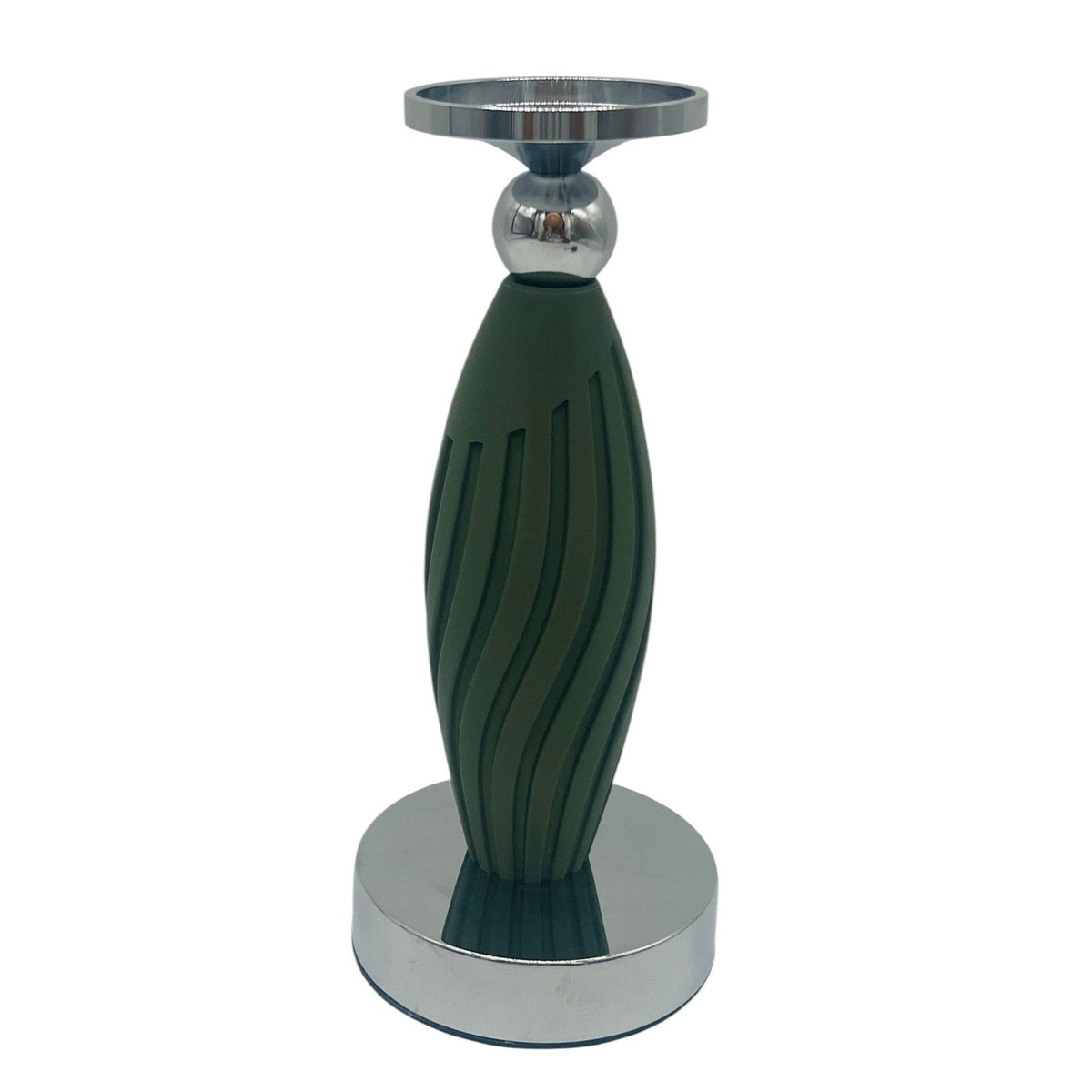 AKDC Metal and Plastic Candle Holder 23cm*10cm, Green/Silver - Al Kabayel Discount CentreAKDC Metal and Plastic Candle Holder 23cm*10cm, Green/SilverHome Décor AccentsAKDCAl Kabayel Discount Centre
