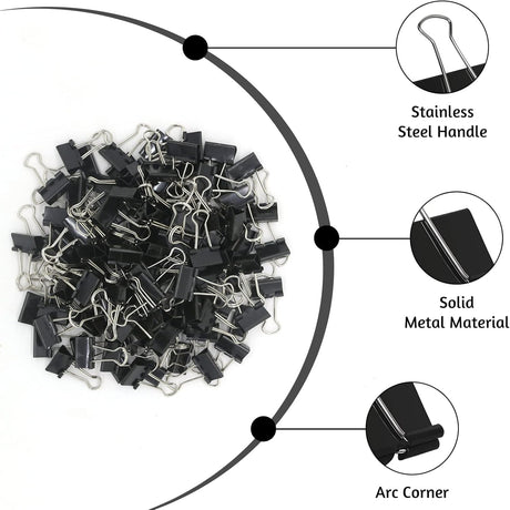 AKDC Metal Binder Clips High Quality Steel Strong Clamping Force 19mm Set Of 40pcs - Al Kabayel Discount CentreAKDC Metal Binder Clips High Quality Steel Strong Clamping Force 19mm Set Of 40pcsPaper Clips, Staples & FastenersAKDCAl Kabayel Discount Centre