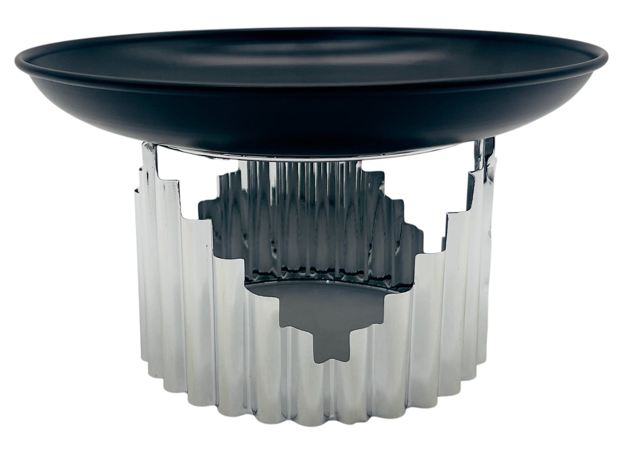 AKDC Metal Footed Cake Tray 30.5cm*14cm, Black Tray with Silver Foot - Al Kabayel Discount CentreAKDC Metal Footed Cake Tray 30.5cm*14cm, Black Tray with Silver FootServing TraysAKDCAl Kabayel Discount Centre