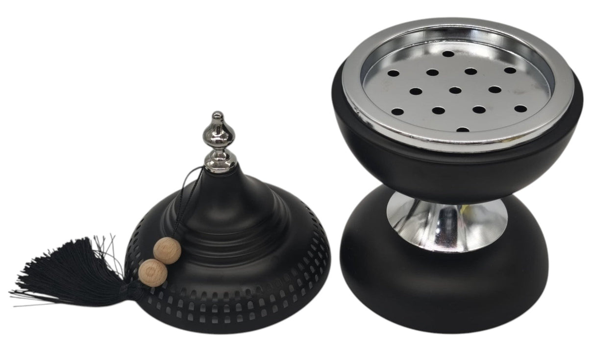 AKDC Metal Incense Burner with Cover 23cm*12cm*12cm, Black/Silver - Al Kabayel Discount CentreAKDC Metal Incense Burner with Cover 23cm*12cm*12cm, Black/SilverHome Décor AccentsAKDCAl Kabayel Discount Centre