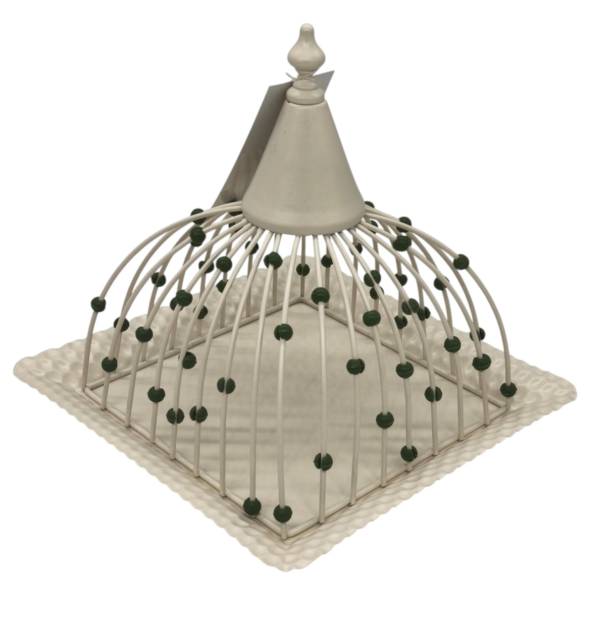 AKDC Metal Square Candy Tray with Lid 22cm*23cm, White with Green Beads - Al Kabayel Discount CentreAKDC Metal Square Candy Tray with Lid 22cm*23cm, White with Green BeadsServing TraysAKDCAl Kabayel Discount Centre