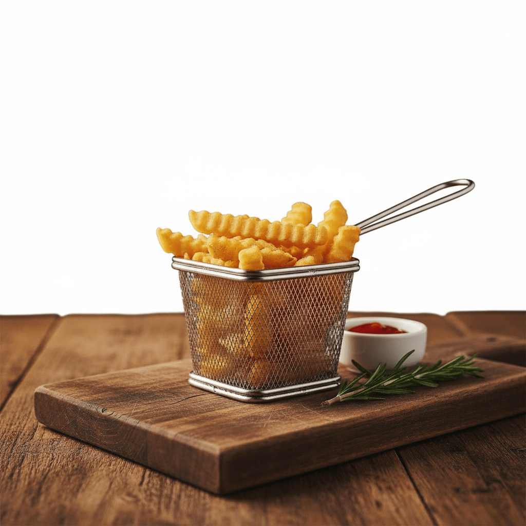 AKDC Mini Stainless Steel Mesh Fries Basket (22×10×6 cm) - Al Kabayel Discount CentreAKDC Mini Stainless Steel Mesh Fries Basket (22×10×6 cm)Frying Pans & SkilletsAKDCAl Kabayel Discount Centre
