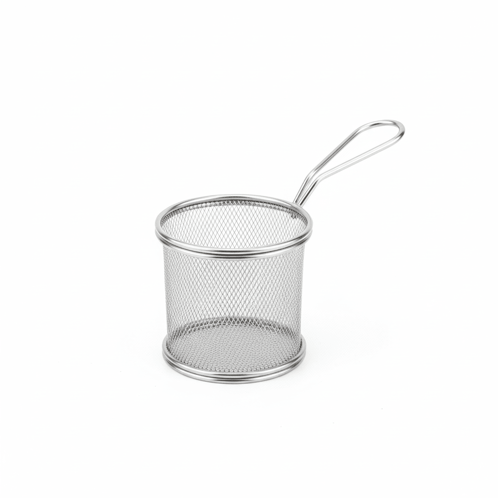 AKDC Mini Stainless Steel Snack Mesh Fries Holder (17×9×9 cm) - Al Kabayel Discount CentreAKDC Mini Stainless Steel Snack Mesh Fries Holder (17×9×9 cm)Frying Pans & SkilletsAKDCAl Kabayel Discount Centre