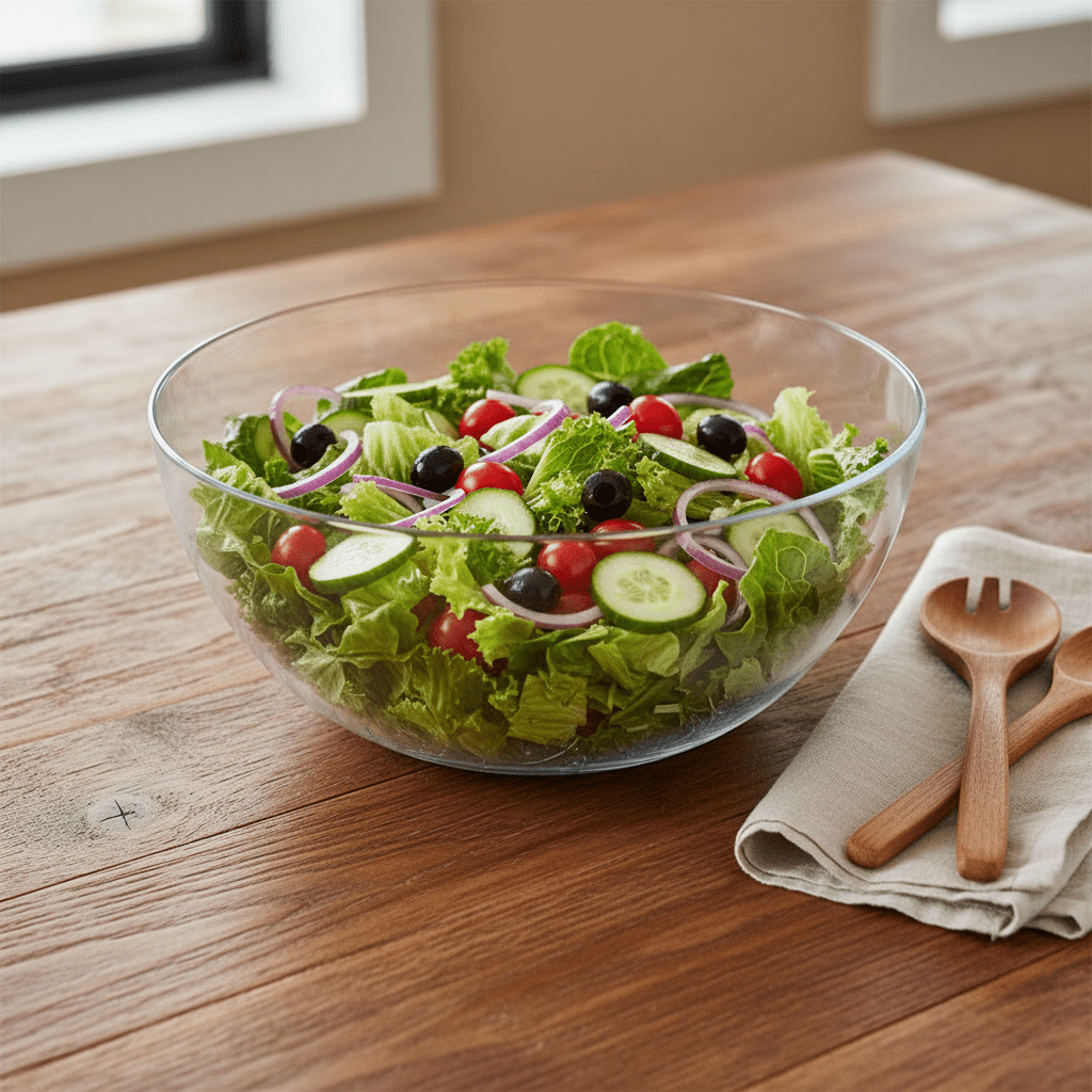 AKDC Minimalist Round Clear Acrylic Serving Bowl for Salads, Fruits and Snacks – Modern Multipurpose Design 25 cm - Al Kabayel Discount CentreAKDC Minimalist Round Clear Acrylic Serving Bowl for Salads, Fruits and Snacks – Modern Multipurpose Design 25 cmBowlsAKDCAl Kabayel Discount Centre