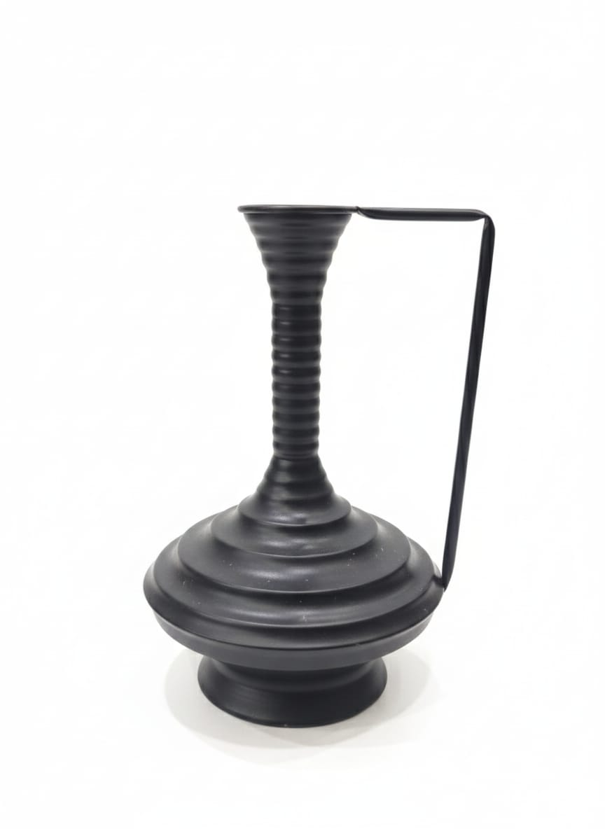 AKDC Modern Black Metal Vase – 26 cm Stylish Home Décor Accent - Al Kabayel Discount CentreAKDC Modern Black Metal Vase – 26 cm Stylish Home Décor AccentFlower/Plant PotsAKDCAl Kabayel Discount Centre
