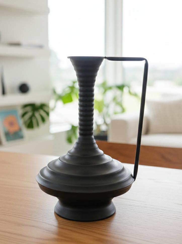 AKDC Modern Black Metal Vase – 26 cm Stylish Home Décor Accent - Al Kabayel Discount CentreAKDC Modern Black Metal Vase – 26 cm Stylish Home Décor AccentFlower/Plant PotsAKDCAl Kabayel Discount Centre