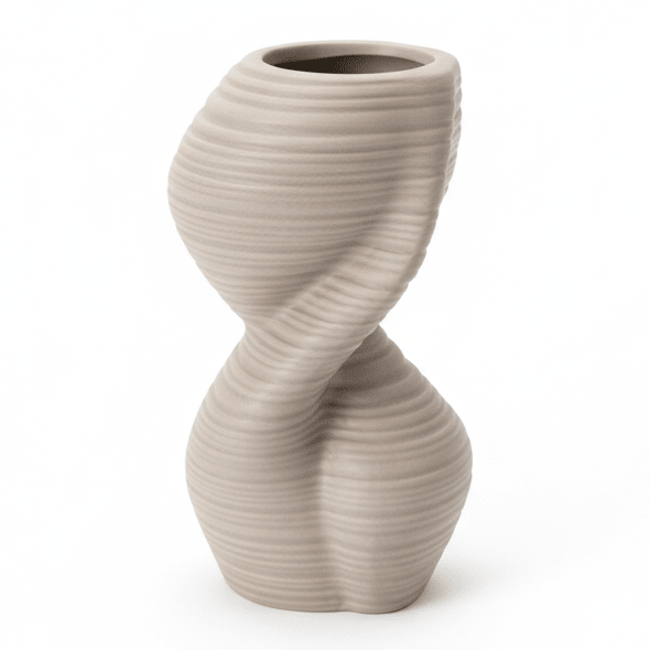AKDC Modern Ceramic Decorative Flower Vase – Light Brown Elegant Artistic Shape for Home Décor, 20 × 10 cm - Al Kabayel Discount CentreAKDC Modern Ceramic Decorative Flower Vase – Light Brown Elegant Artistic Shape for Home Décor, 20 × 10 cmFlower/Plant PotsAKDCAl Kabayel Discount Centre