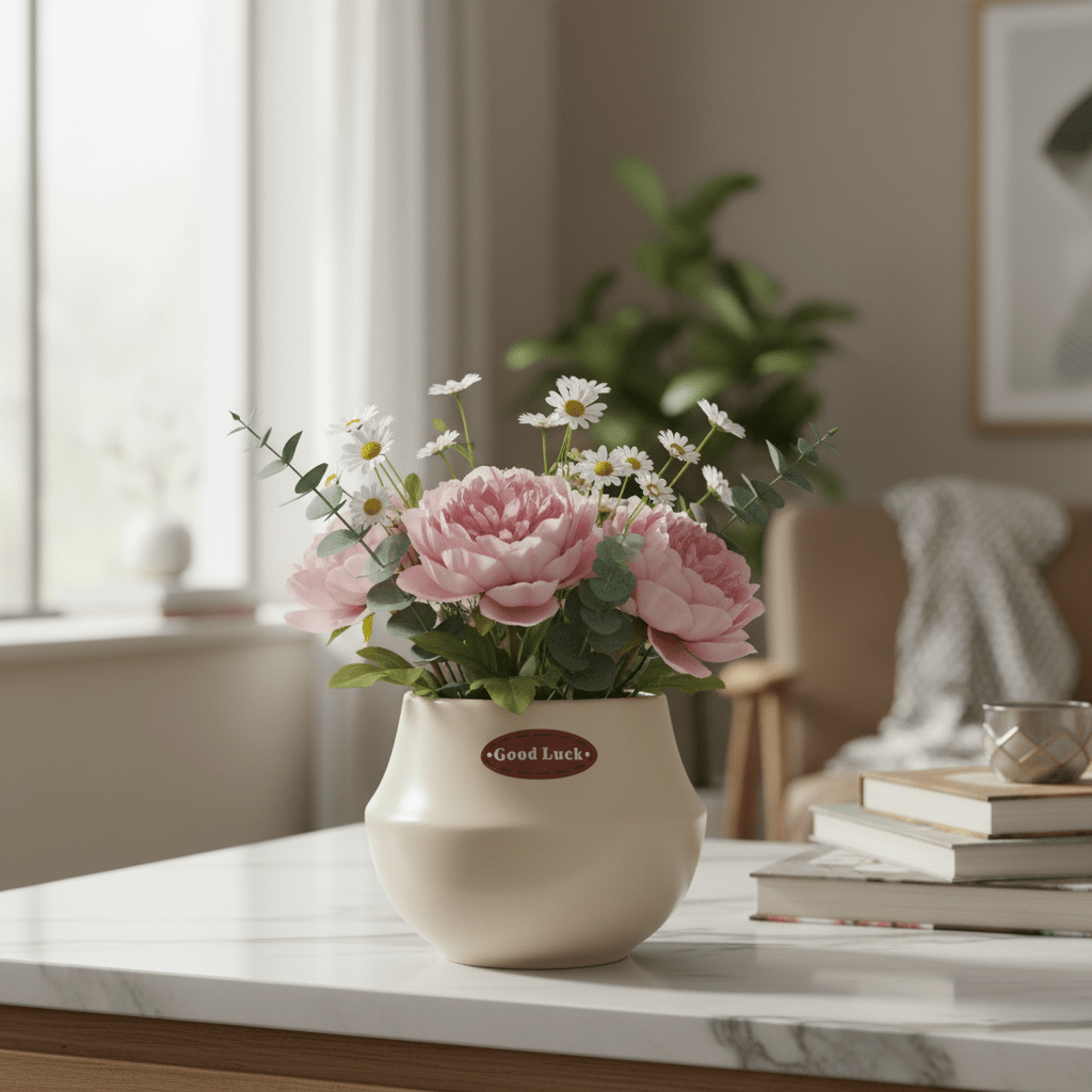 AKDC Modern Ceramic Flower Vase – Elegant Beige Finish with Contemporary Sculptural Design, 12 × 14 cm - Al Kabayel Discount CentreAKDC Modern Ceramic Flower Vase – Elegant Beige Finish with Contemporary Sculptural Design, 12 × 14 cmFlower/Plant PotsAKDCAl Kabayel Discount Centre