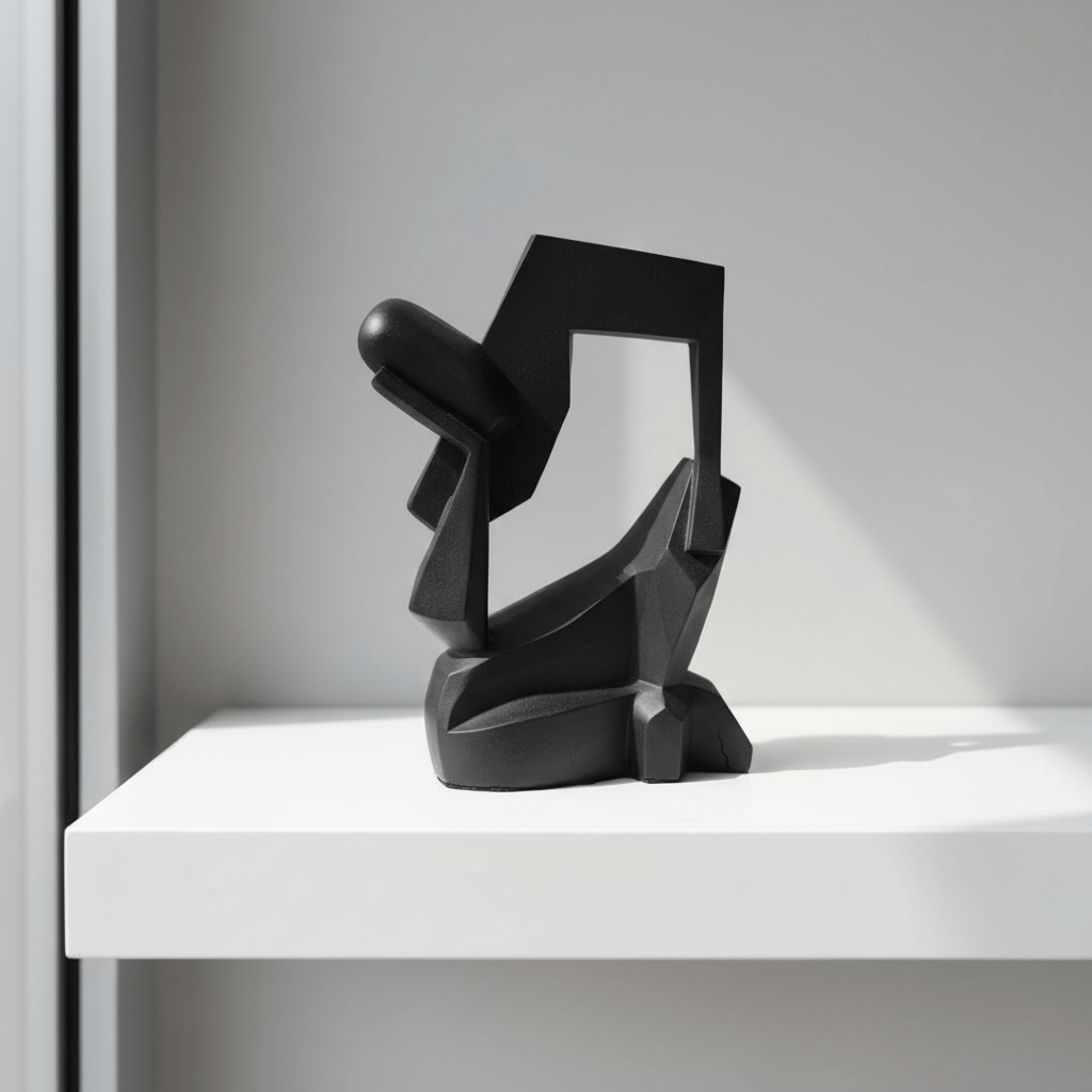 AKDC Modern Polyresin Unique Abstract Decorative Showpiece – Luxury Statement Home Accent Sculpture, Black, 26 cm - Al Kabayel Discount CentreAKDC Modern Polyresin Unique Abstract Decorative Showpiece – Luxury Statement Home Accent Sculpture, Black, 26 cmHome Décor AccentsAKDCAl Kabayel Discount Centre