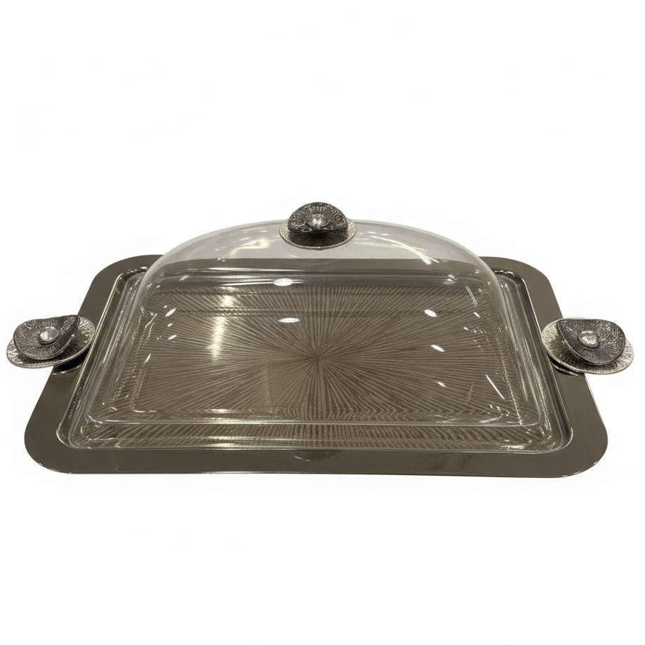 AKDC Modern Rectangular Black Serving Tray with Acrylic Cover – Stylish Kitchen & Dining Tray 30×20 cm - Al Kabayel Discount CentreAKDC Modern Rectangular Black Serving Tray with Acrylic Cover – Stylish Kitchen & Dining Tray 30×20 cmServing TraysAKDCAl Kabayel Discount Centre