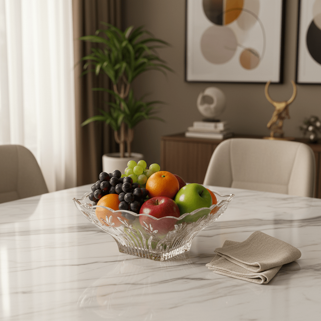 AKDC Modern Square Clear Acrylic Fruit Serving Plate for Desserts, Snacks and Table Presentation – Sleek Contemporary Design 25 cm - Al Kabayel Discount CentreAKDC Modern Square Clear Acrylic Fruit Serving Plate for Desserts, Snacks and Table Presentation – Sleek Contemporary Design 25 cmBowlsAKDCAl Kabayel Discount Centre