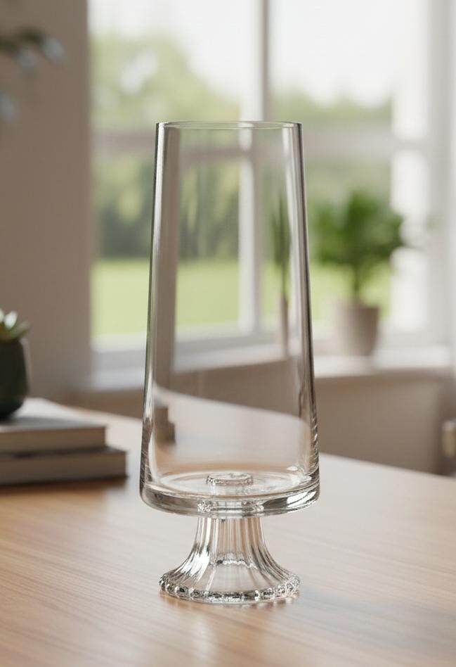 AKDC Modern Transparent Glass Vase – 34 cm Interior Decoration Piece - Al Kabayel Discount CentreAKDC Modern Transparent Glass Vase – 34 cm Interior Decoration PieceFlower/Plant PotsAKDCAl Kabayel Discount Centre