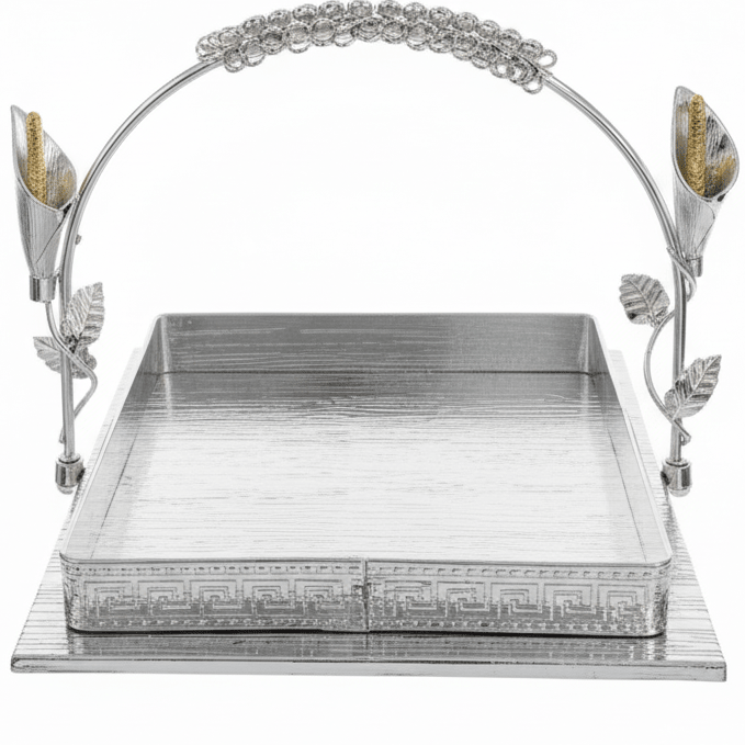 AKDC ModernServe Square Metal Serving Tray with Elegant Side Handles Multipurpose Serving Plate 20cm - Al Kabayel Discount CentreAKDC ModernServe Square Metal Serving Tray with Elegant Side Handles Multipurpose Serving Plate 20cmServing TraysAKDCAl Kabayel Discount Centre