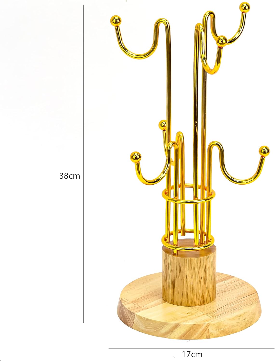 AKDC Mug Tree Holder Stand, 6 - Hook Coffee Tea Cup Rack for Kitchen Countertop, Pantry, Coffee Bar, Black (17x38cm) - Al Kabayel Discount CentreAKDC Mug Tree Holder Stand, 6 - Hook Coffee Tea Cup Rack for Kitchen Countertop, Pantry, Coffee Bar, Black (17x38cm)AKDCAl Kabayel Discount Centre