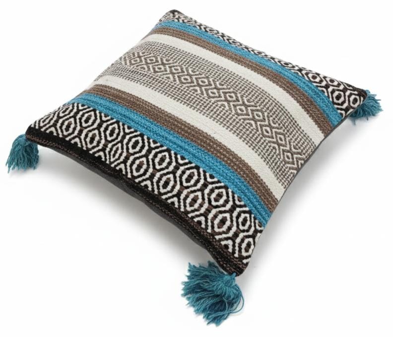 AKDC Multicolor Designer Square Cushion with Beige, Brown & Blue Accents – Cotton Fabric, 45×45 cm - Al Kabayel Discount CentreAKDC Multicolor Designer Square Cushion with Beige, Brown & Blue Accents – Cotton Fabric, 45×45 cmFloor Pillows & CushionsAKDCAl Kabayel Discount Centre