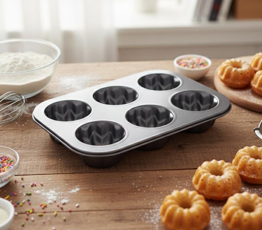 AKDC Non - Stick Cake Mould Pan with 6 Flower Shape Cups – Durable Bakeware for Creative Cakes, Muffins and Desserts - Al Kabayel Discount CentreAKDC Non - Stick Cake Mould Pan with 6 Flower Shape Cups – Durable Bakeware for Creative Cakes, Muffins and DessertsFrying Pans & SkilletsAKDCAl Kabayel Discount Centre