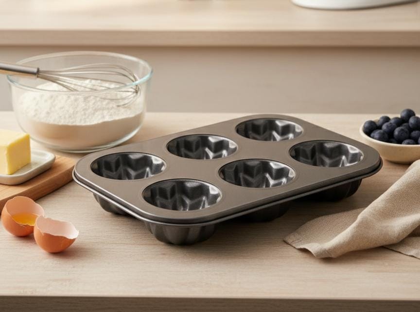 AKDC Non - Stick Cake Mould Pan with 6 Flower Shape Cups – Durable Bakeware for Creative Cakes, Muffins and Desserts - Al Kabayel Discount CentreAKDC Non - Stick Cake Mould Pan with 6 Flower Shape Cups – Durable Bakeware for Creative Cakes, Muffins and DessertsFrying Pans & SkilletsAKDCAl Kabayel Discount Centre