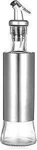 AKDC Olive Oil Dispenser Glass And Stainless Steel Bottle Drizzler Vinegar And Oil Cruet With Pourer Drip - Free Spout For Kitchen 300ml / 10Oz - Al Kabayel Discount CentreAKDC Olive Oil Dispenser Glass And Stainless Steel Bottle Drizzler Vinegar And Oil Cruet With Pourer Drip - Free Spout For Kitchen 300ml / 10OzKitchen Utensils & GadgetsAKDCAl Kabayel Discount Centre