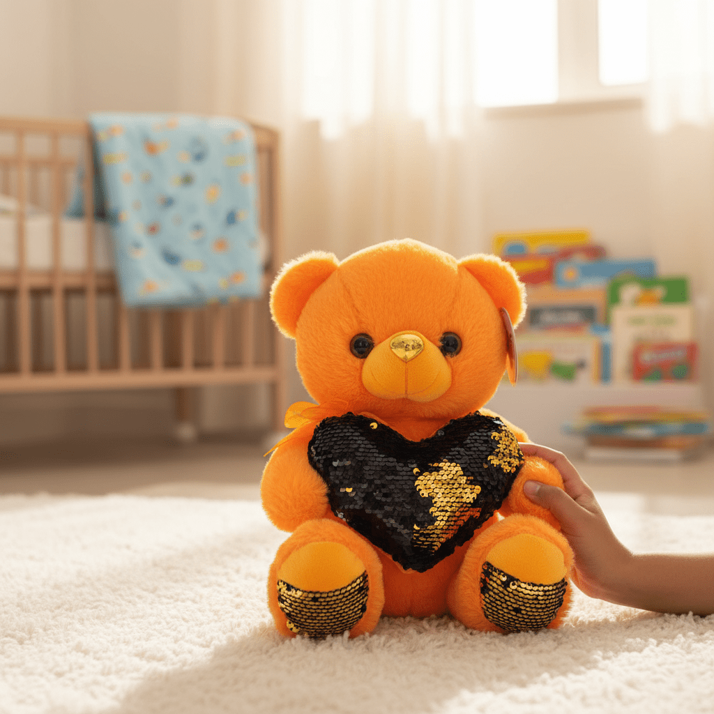 AKDC Orange Color Teddy Bear Soft Plush Toy – 30 cm Stuffed Animal for Kids - Al Kabayel Discount CentreAKDC Orange Color Teddy Bear Soft Plush Toy – 30 cm Stuffed Animal for KidsToysAKDCAl Kabayel Discount Centre