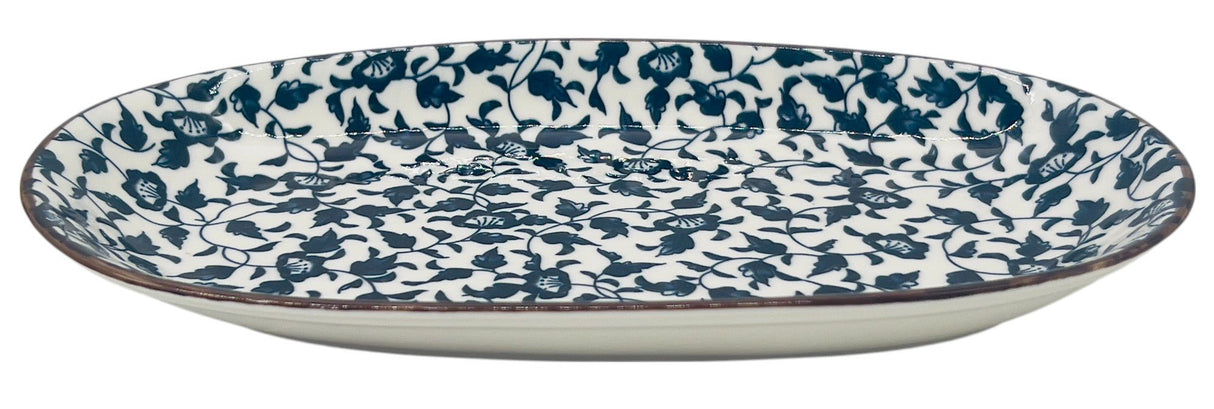 AKDC Oval Ceramic Tray 23.5cm*15cm*2.5cm, White and Blue Floral Designs - Al Kabayel Discount CentreAKDC Oval Ceramic Tray 23.5cm*15cm*2.5cm, White and Blue Floral DesignsServing TraysAKDCAl Kabayel Discount Centre