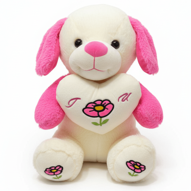 AKDC Pink and Cream Color Dog Soft Plush Toy – 30 cm Stuffed Animal for Kids - Al Kabayel Discount CentreAKDC Pink and Cream Color Dog Soft Plush Toy – 30 cm Stuffed Animal for KidsToysAKDCAl Kabayel Discount Centre