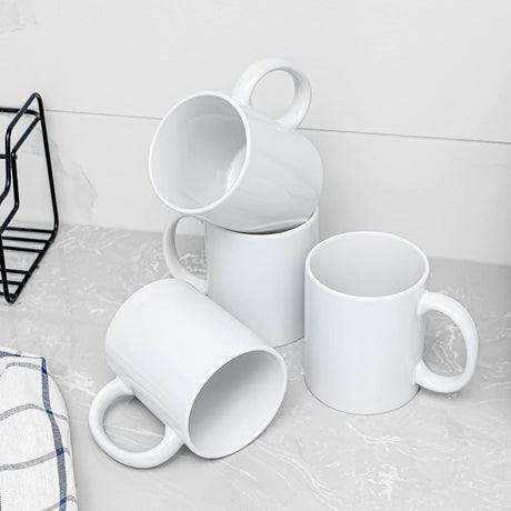 AKDC Plain Ceramic Coffee Mugs 400ml (White) - Set Of 4 - Al Kabayel Discount CentreAKDC Plain Ceramic Coffee Mugs 400ml (White) - Set Of 4MugsAKDCAl Kabayel Discount Centre