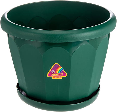 AKDC Planter Pot Grovel With Tray Width 13CM Height 10CM Green Color - Al Kabayel Discount CentreAKDC Planter Pot Grovel With Tray Width 13CM Height 10CM Green ColorFlower/Plant PotsAKDCAl Kabayel Discount Centre