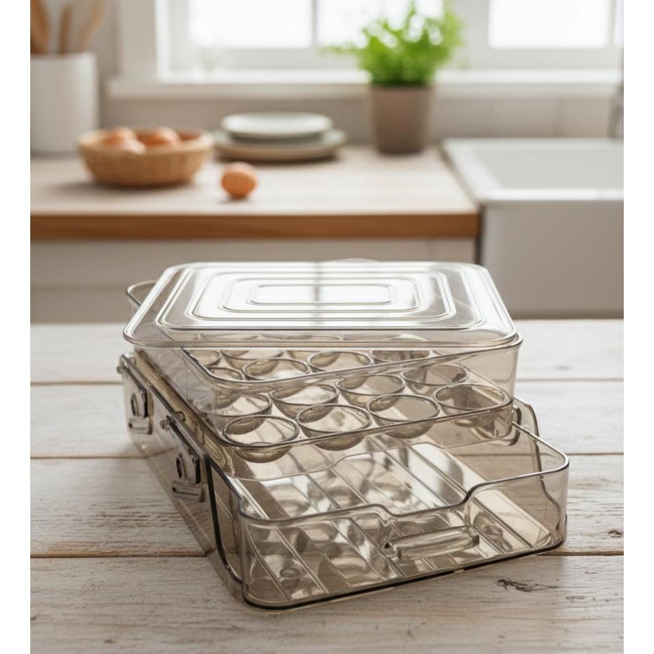 AKDC Plastic Egg Storage Box – 20 Egg Capacity, Transparent Brown Container for Refrigerator Organization - Al Kabayel Discount CentreAKDC Plastic Egg Storage Box – 20 Egg Capacity, Transparent Brown Container for Refrigerator OrganizationOrganizers & AccessoriesAKDCAl Kabayel Discount Centre