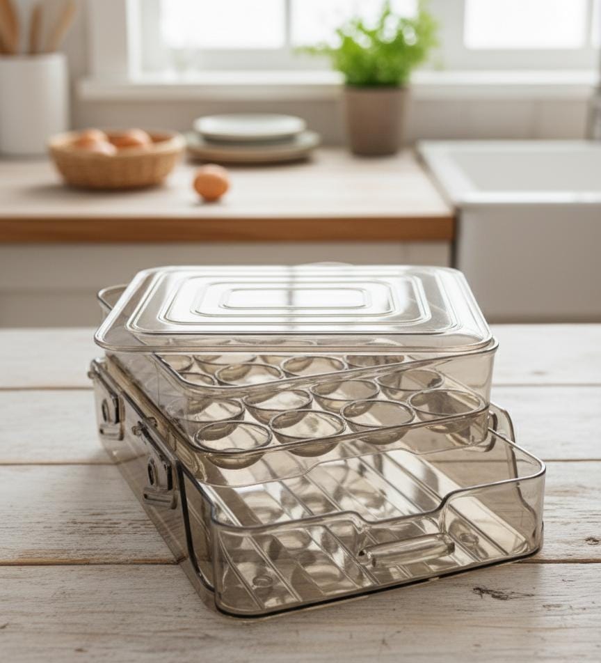 AKDC Plastic Egg Storage Box – 20 Egg Capacity, Transparent Brown Container for Refrigerator Organization - Al Kabayel Discount CentreAKDC Plastic Egg Storage Box – 20 Egg Capacity, Transparent Brown Container for Refrigerator OrganizationOrganizers & AccessoriesAKDCAl Kabayel Discount Centre