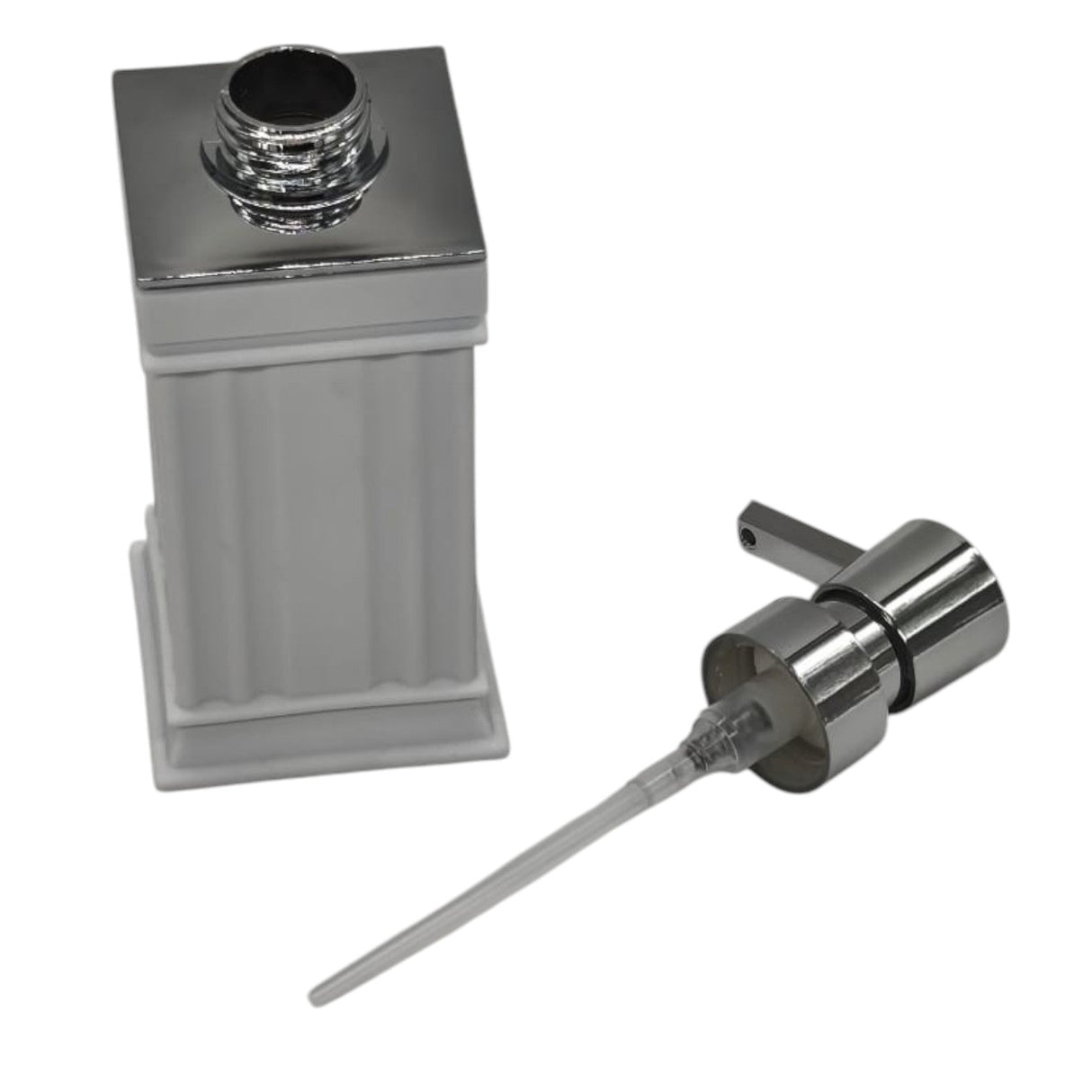 AKDC Plastic Liquid Soap Dispenser for Bathroom & Kitchen Sink, Dish Soap Dispenser With Easy - to - Press Pump - 400ML - White&Silver - Al Kabayel Discount CentreAKDC Plastic Liquid Soap Dispenser for Bathroom & Kitchen Sink, Dish Soap Dispenser With Easy - to - Press Pump - 400ML - White&SilverHome Décor AccentsAKDCAl Kabayel Discount Centre
