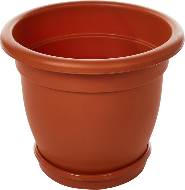 AKDC Plastic Planter With Tray Width 28CM Height 24CM Clay Color - Al Kabayel Discount CentreAKDC Plastic Planter With Tray Width 28CM Height 24CM Clay ColorFlower/Plant PotsAKDCAl Kabayel Discount Centre