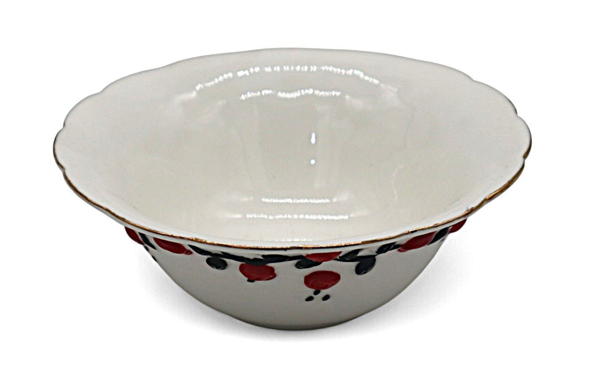 AKDC Porcelain Bowl 12×6cm – White with Bold Red & Black Detailing - Al Kabayel Discount CentreAKDC Porcelain Bowl 12×6cm – White with Bold Red & Black DetailingBowlsAKDCAl Kabayel Discount Centre