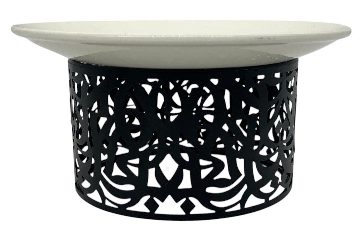 AKDC Porcelain Cake Tray with Metal Stand 20cm*20cm*11cm - Al Kabayel Discount CentreAKDC Porcelain Cake Tray with Metal Stand 20cm*20cm*11cmServing TraysAKDCAl Kabayel Discount Centre