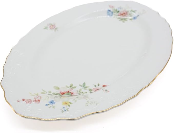 AKDC Porcelain Oval Plate 14 Gold Rim Multicolor - Al Kabayel Discount CentreAKDC Porcelain Oval Plate 14 Gold Rim MulticolorPlatesAKDCAl Kabayel Discount Centre