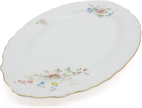 AKDC Porcelain Oval Plate 14 Gold Rim Multicolor - Al Kabayel Discount CentreAKDC Porcelain Oval Plate 14 Gold Rim MulticolorPlatesAKDCAl Kabayel Discount Centre