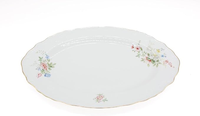 AKDC Porcelain Oval Plate 14 Gold Rim Multicolor - Al Kabayel Discount CentreAKDC Porcelain Oval Plate 14 Gold Rim MulticolorPlatesAKDCAl Kabayel Discount Centre