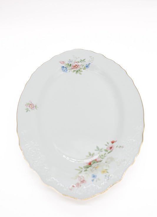 AKDC Porcelain Oval Plate 14 Gold Rim Multicolor - Al Kabayel Discount CentreAKDC Porcelain Oval Plate 14 Gold Rim MulticolorPlatesAKDCAl Kabayel Discount Centre