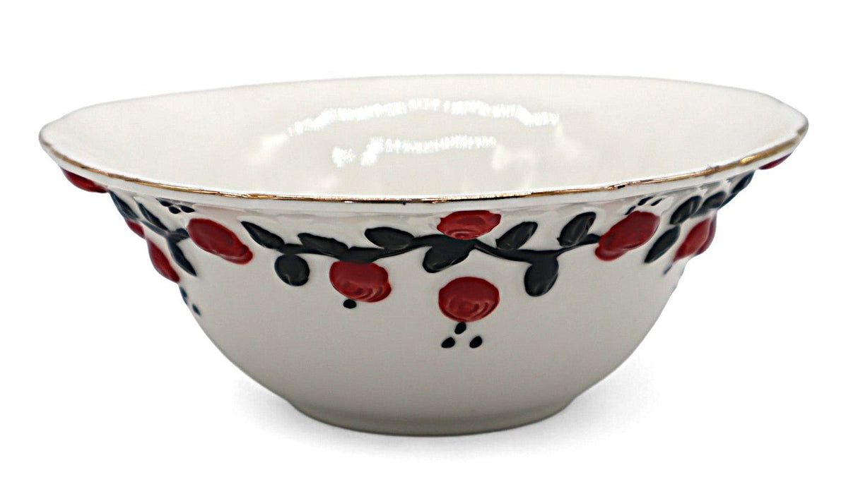 AKDC Porcelain Soup Bowl 16×5.5cm – White with Striking Red & Black Design - Al Kabayel Discount CentreAKDC Porcelain Soup Bowl 16×5.5cm – White with Striking Red & Black DesignBowlsAKDCAl Kabayel Discount Centre