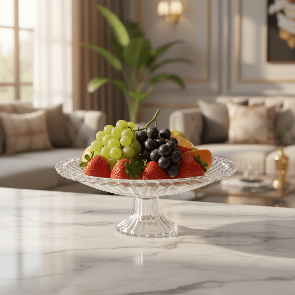 AKDC Premium Acrylic Footed Fruit Display Tray, Rectangular Serving Platter for Home & Events – 31 × 12 cm - Al Kabayel Discount CentreAKDC Premium Acrylic Footed Fruit Display Tray, Rectangular Serving Platter for Home & Events – 31 × 12 cmServing TraysAKDCAl Kabayel Discount Centre