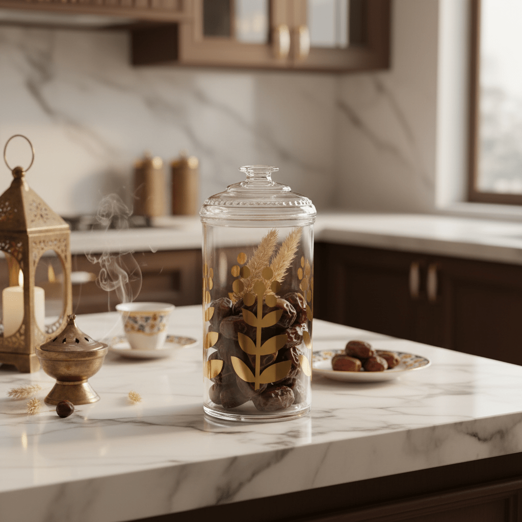 AKDC Premium Acrylic Storage Canister with Decorative Gold Design and Lid Multipurpose Container 20 × 10 cm - Al Kabayel Discount CentreAKDC Premium Acrylic Storage Canister with Decorative Gold Design and Lid Multipurpose Container 20 × 10 cmJars & Food SaversAKDCAl Kabayel Discount Centre