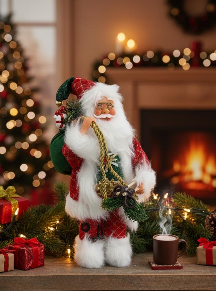 AKDC Premium Christmas Santa Figurine in Sparkling Red Glitter Dress – 33 cm - Al Kabayel Discount CentreAKDC Premium Christmas Santa Figurine in Sparkling Red Glitter Dress – 33 cmHome Décor AccentsAKDCAl Kabayel Discount Centre