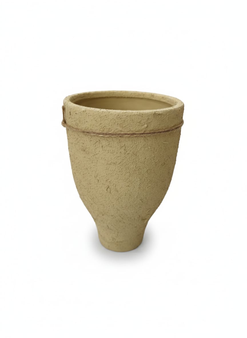 AKDC Premium Clay Plant Pot – Beige Color – 23×16 cm – Sculpted Unique Shape - Al Kabayel Discount CentreAKDC Premium Clay Plant Pot – Beige Color – 23×16 cm – Sculpted Unique ShapeFlower/Plant PotsAKDCAl Kabayel Discount Centre